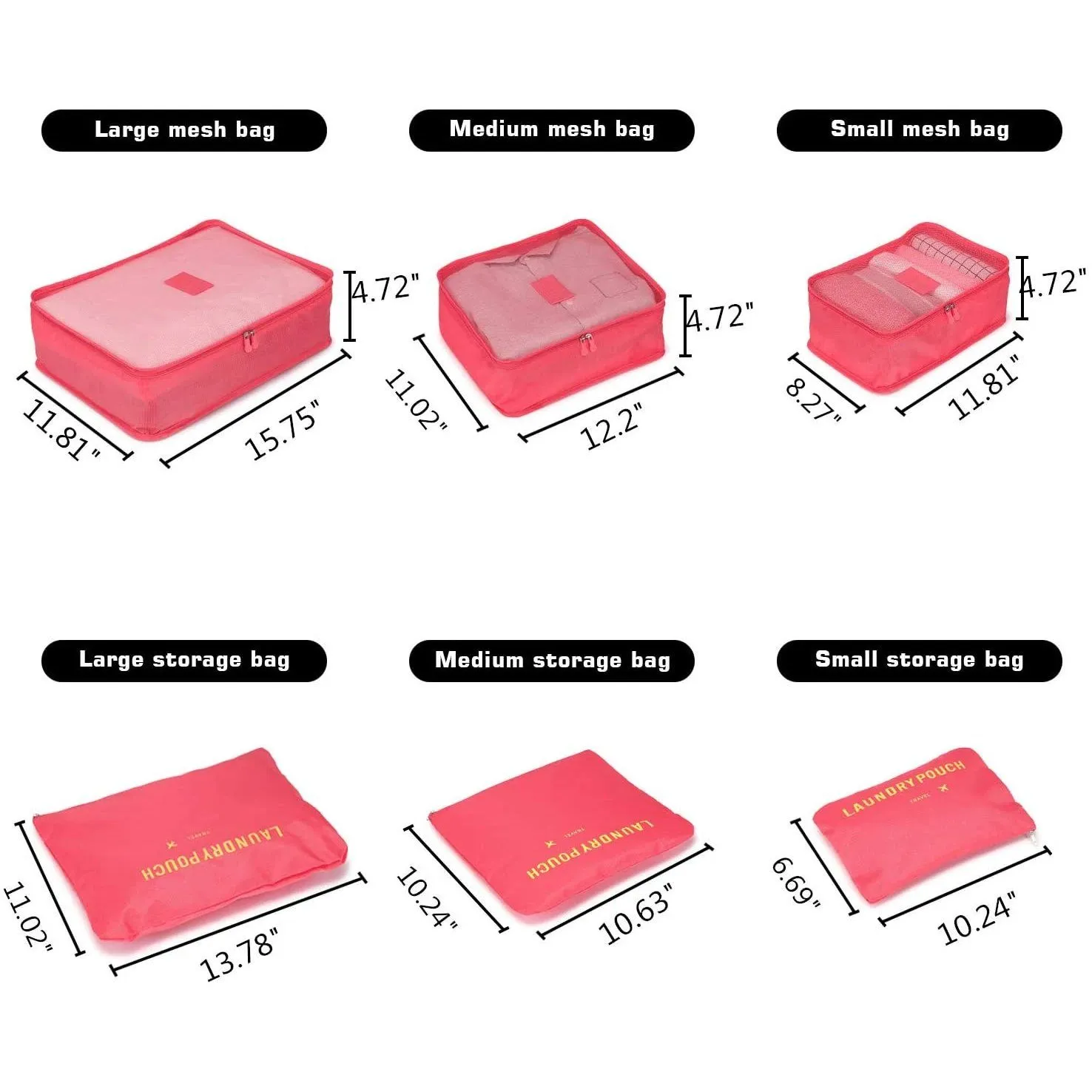 6-Pack: Fitnate Compression Packing Cubes