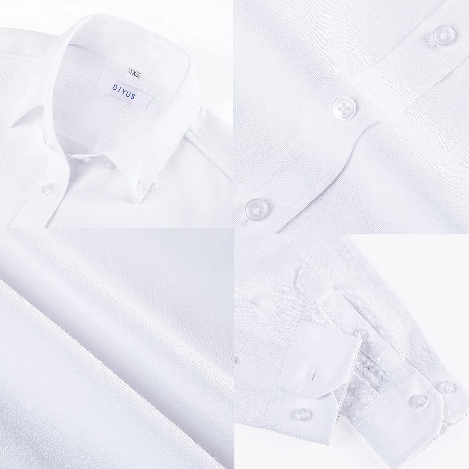 Button Up Shirt Women Long Sleeve Oxford Shirt Classic-Fit Cotton Work Blouse Wrinkle Resistant