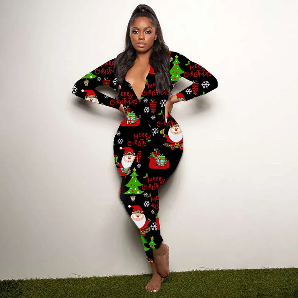 Christmas print jumpsuit