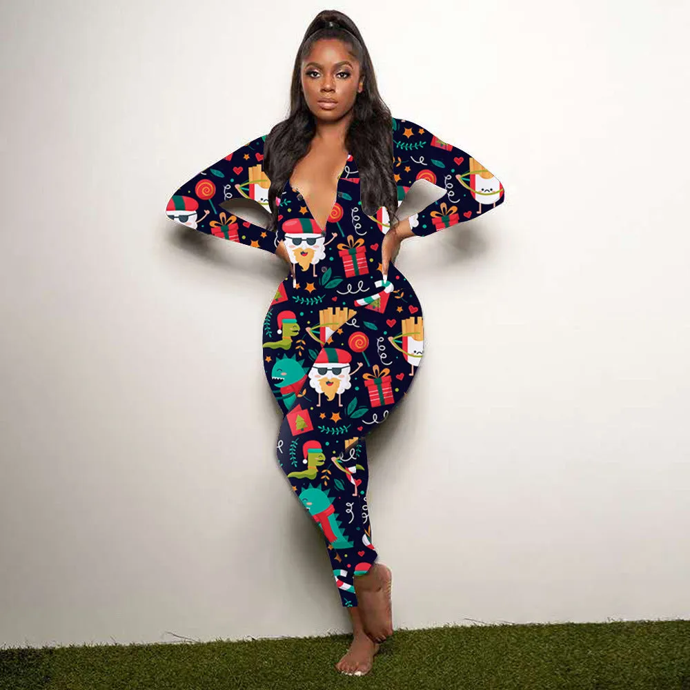 Christmas print jumpsuit