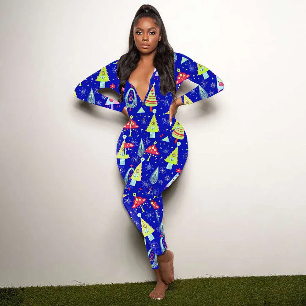 Christmas print jumpsuit