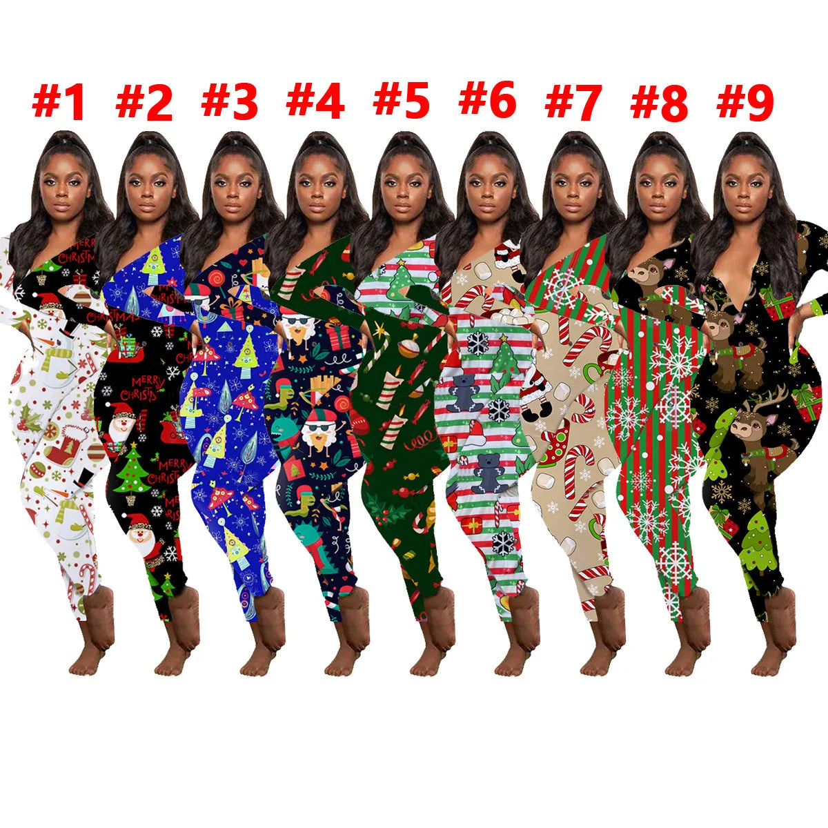 Christmas print jumpsuit