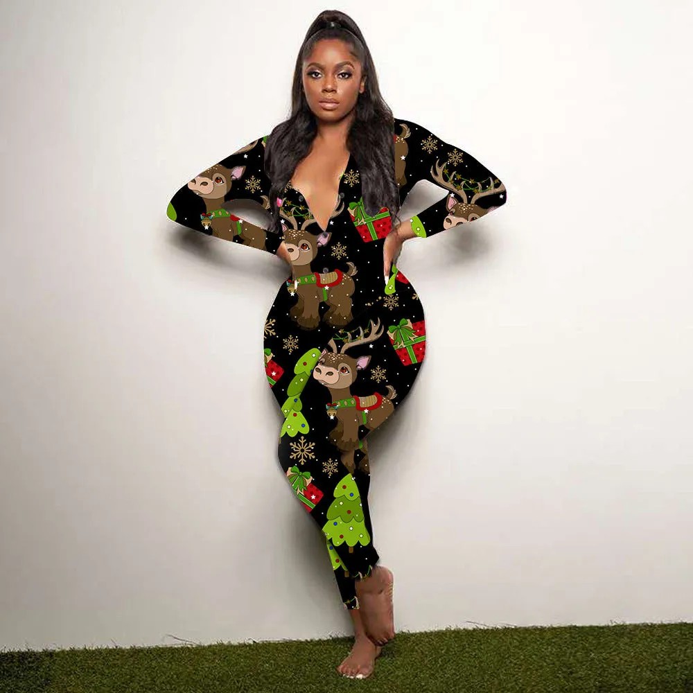 Christmas print jumpsuit