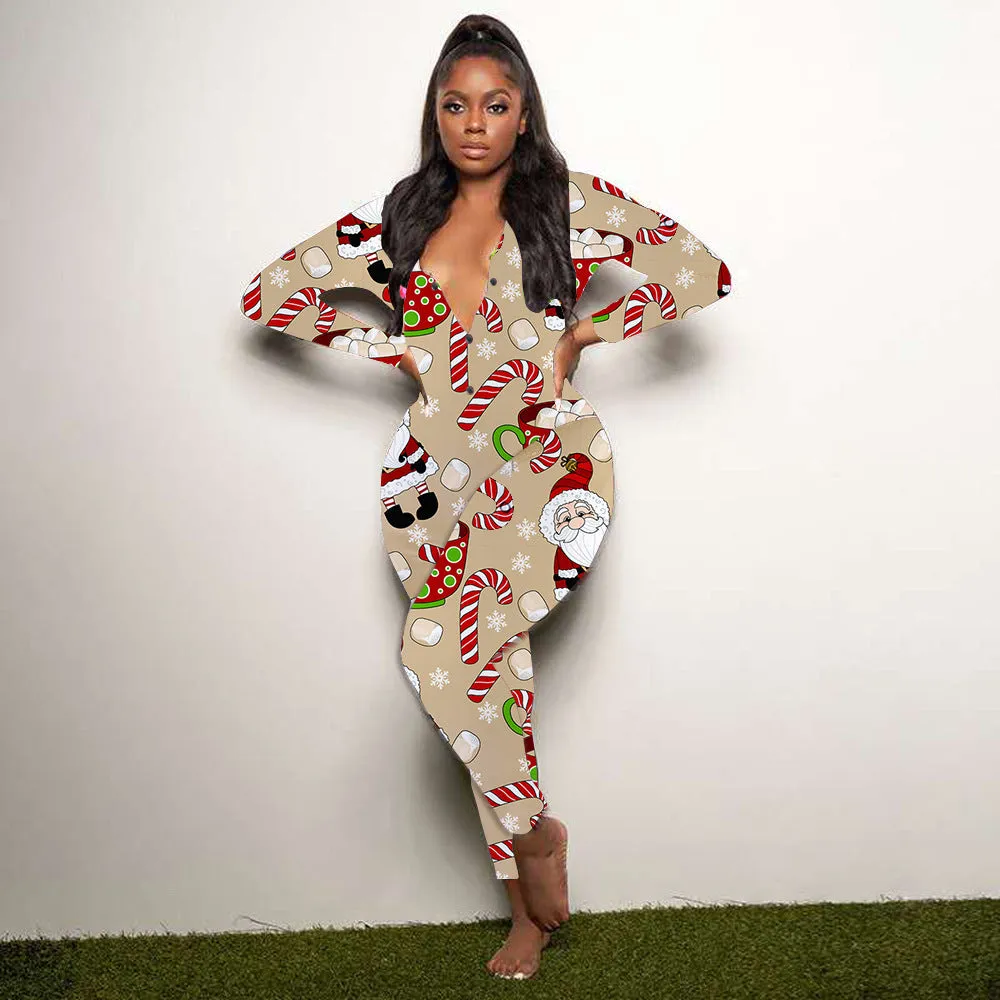 Christmas print jumpsuit