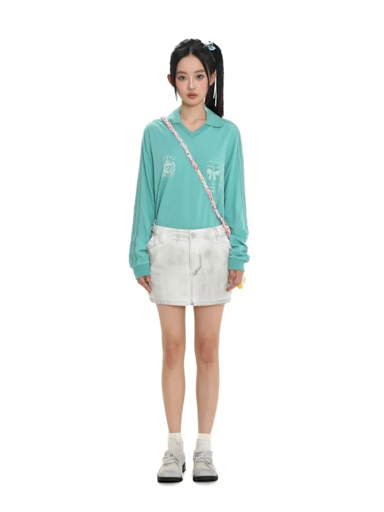 Dirty Hardware Tab Belt Denim Short Skirt【s0000008681】