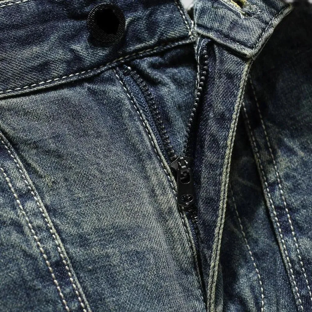 Distressed vintage men's denim shorts
