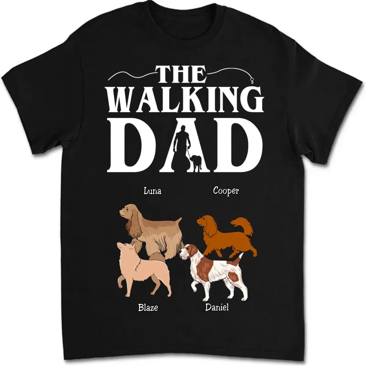 Dog Lovers - The Walking Dad - Personalized Unisex T-Shirt