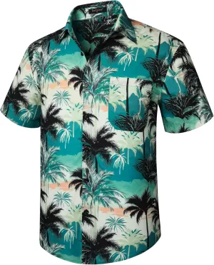 Enlison Men's Hawaiian Shirt Short Sleeve Casual Summer Beach Aloha Shirt Floral Button Down Tropical Hawaii Shirts