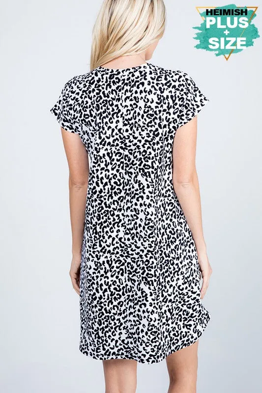 HEM169 - B/W ANIMAL PRINT DRESS