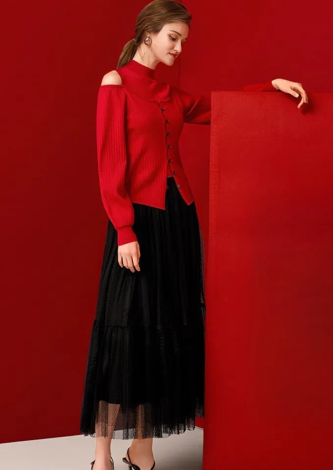 JACQUARD PLEATED CAKE SKIRT