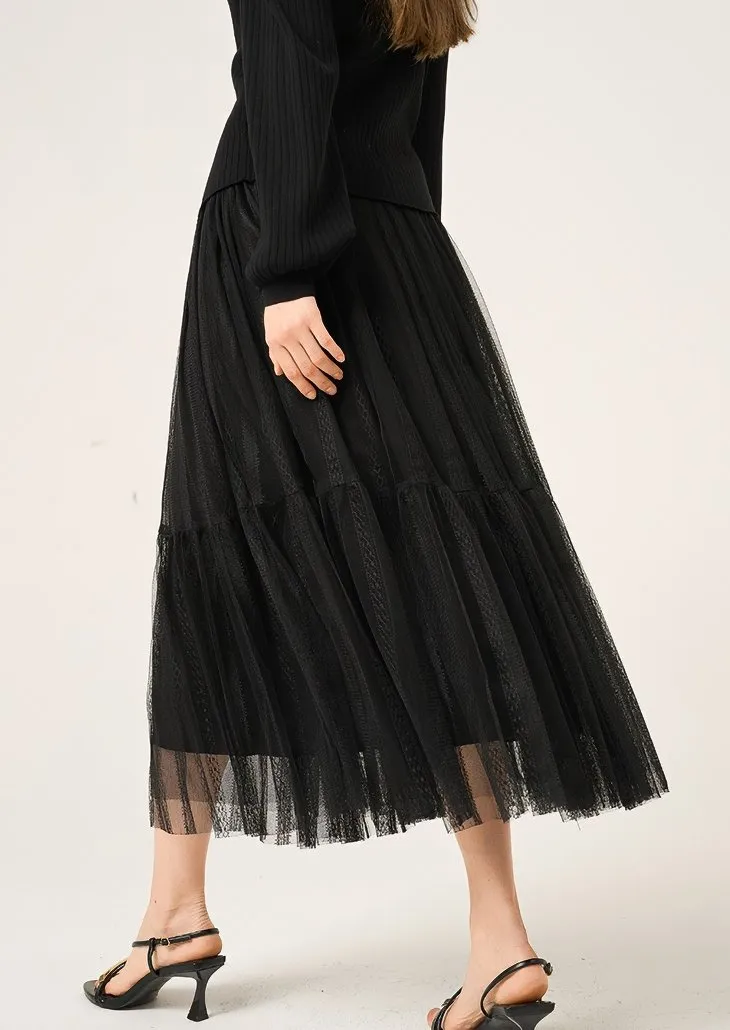 JACQUARD PLEATED CAKE SKIRT