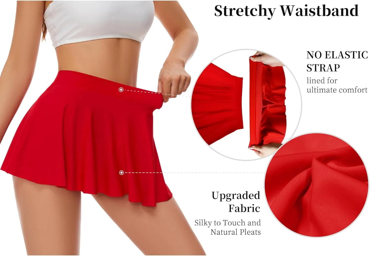 Kepblom Women's Rave Skirt - Micro Skirt Sexy Pleated Mini Skirt for Festival Costumes, Party, Beach