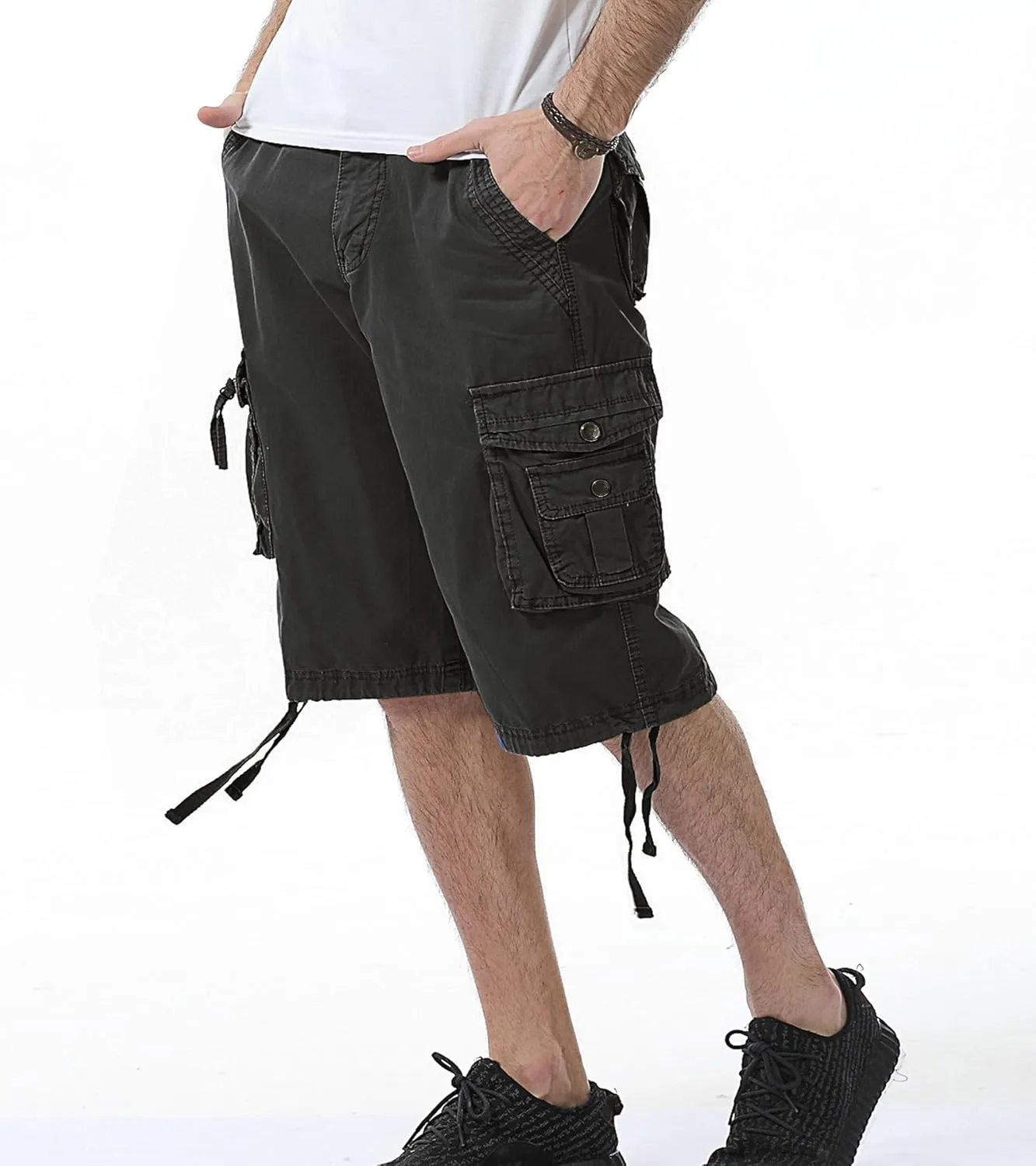 Mens Cargo Shorts Cotton Multi-Pocket Outdoor Camouflage Cargo Shorts