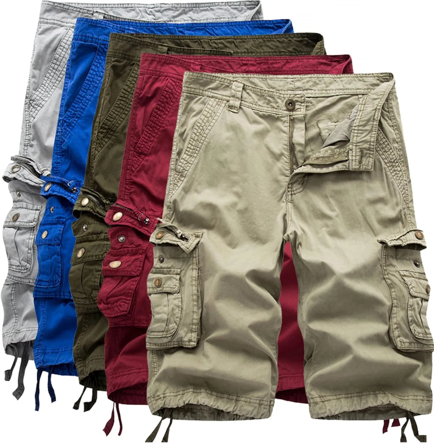 Mens Cargo Shorts Cotton Multi-Pocket Outdoor Camouflage Cargo Shorts