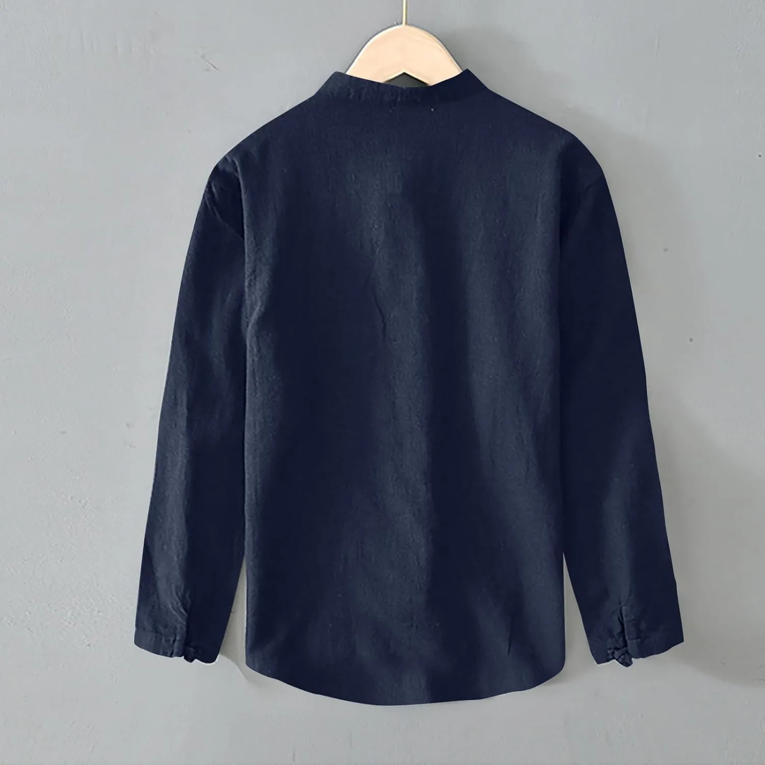Mens Long Sleeve Linen Shirts Traditional Arts Kung Fu Tai Chi Classic Shirt Blouses Jackets Summer Casual Outfits
