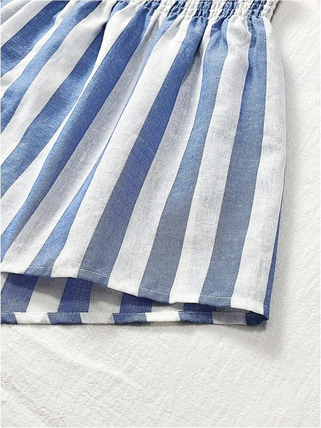 SweatyRocks Women's Striped Wide Leg Shorts Paperbag High Waisted Casual Linen Shorts