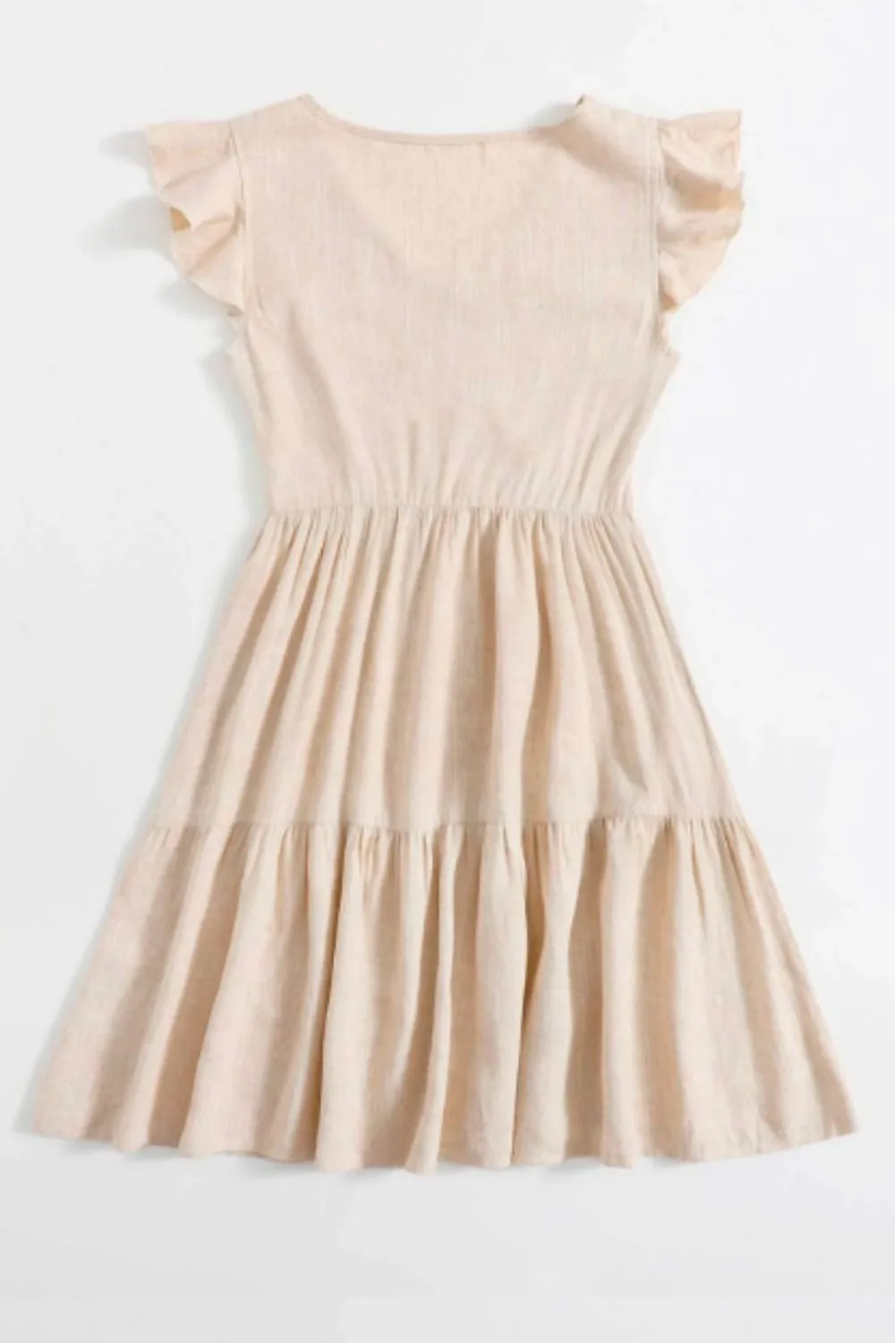 V neck ruffle dress